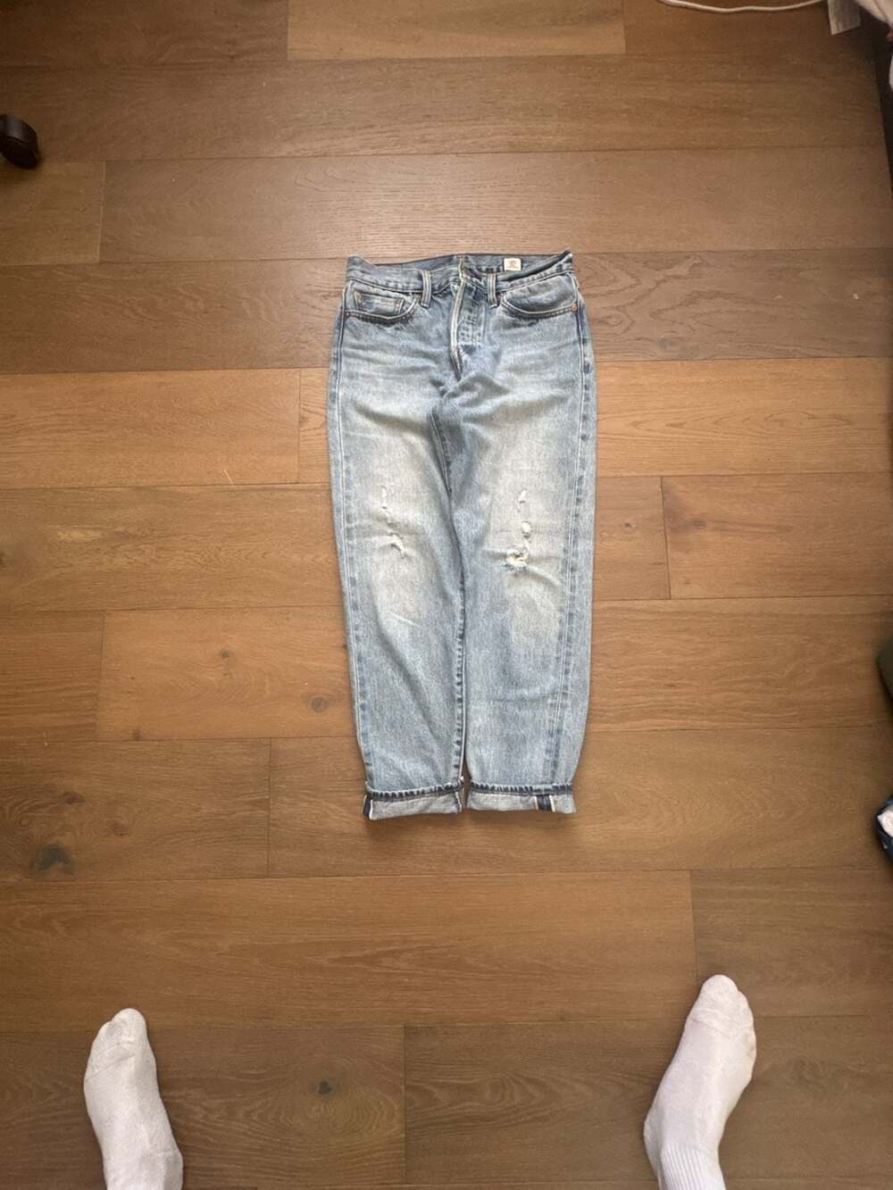 Levi's Jeans Size 28 Light Wash Distressed Cone Denim